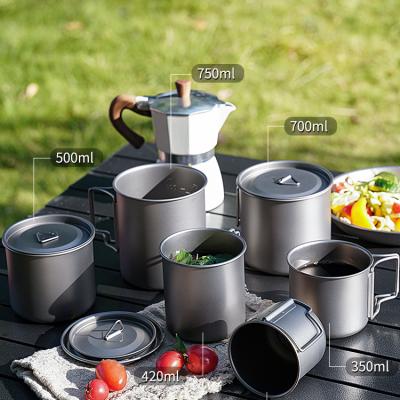 single-walled outdoor camping titanium cup 